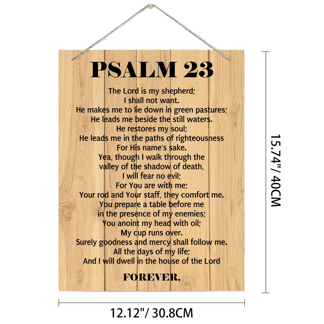 Christianartworkshop Psalm 23 Full Scripture Rustic Plank Wooden Wall Decor: Emblem of Divine Shepherdly Protection - 12.13''*15.75''*0.2''/30.8*40*0.5cm - image 5