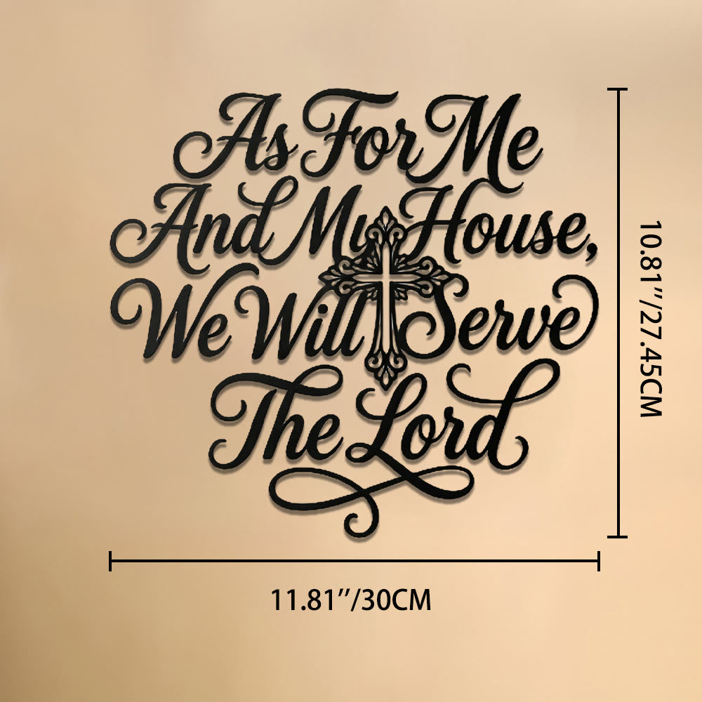 Christianartworkshop Cursive Scripture Cross Family Verse Metal Wall Decor: Timeless Emblem of Sacred Redemptive Grace - 11.81''*10.81''*0.04''/30*27.45*0.1cm - image 6