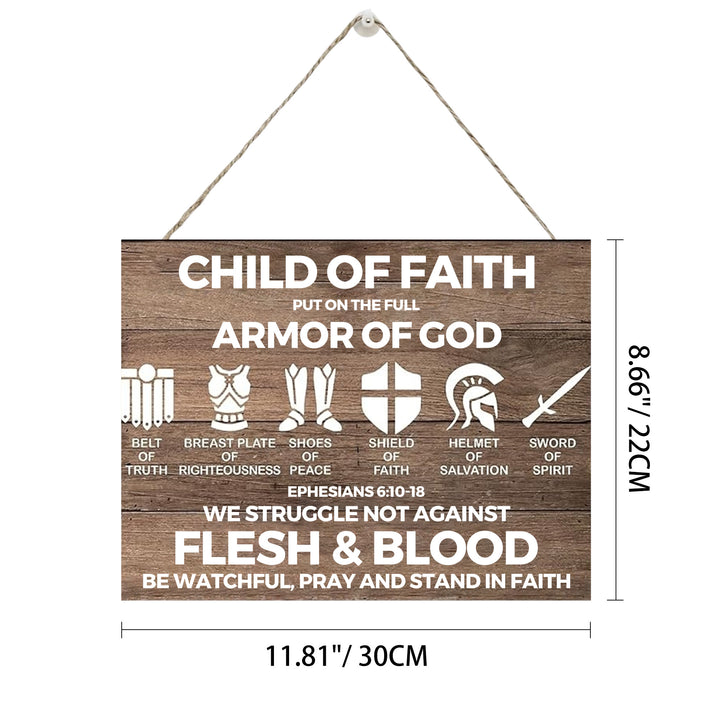 Christianartworkshop Armor of God Ephesians 6:10-18 Rustic Wooden Wall Decor: Emblem of Spiritual Faith Fortitude - 11.81''*10.24''*0.2''/30*22*0.5cm - image 4