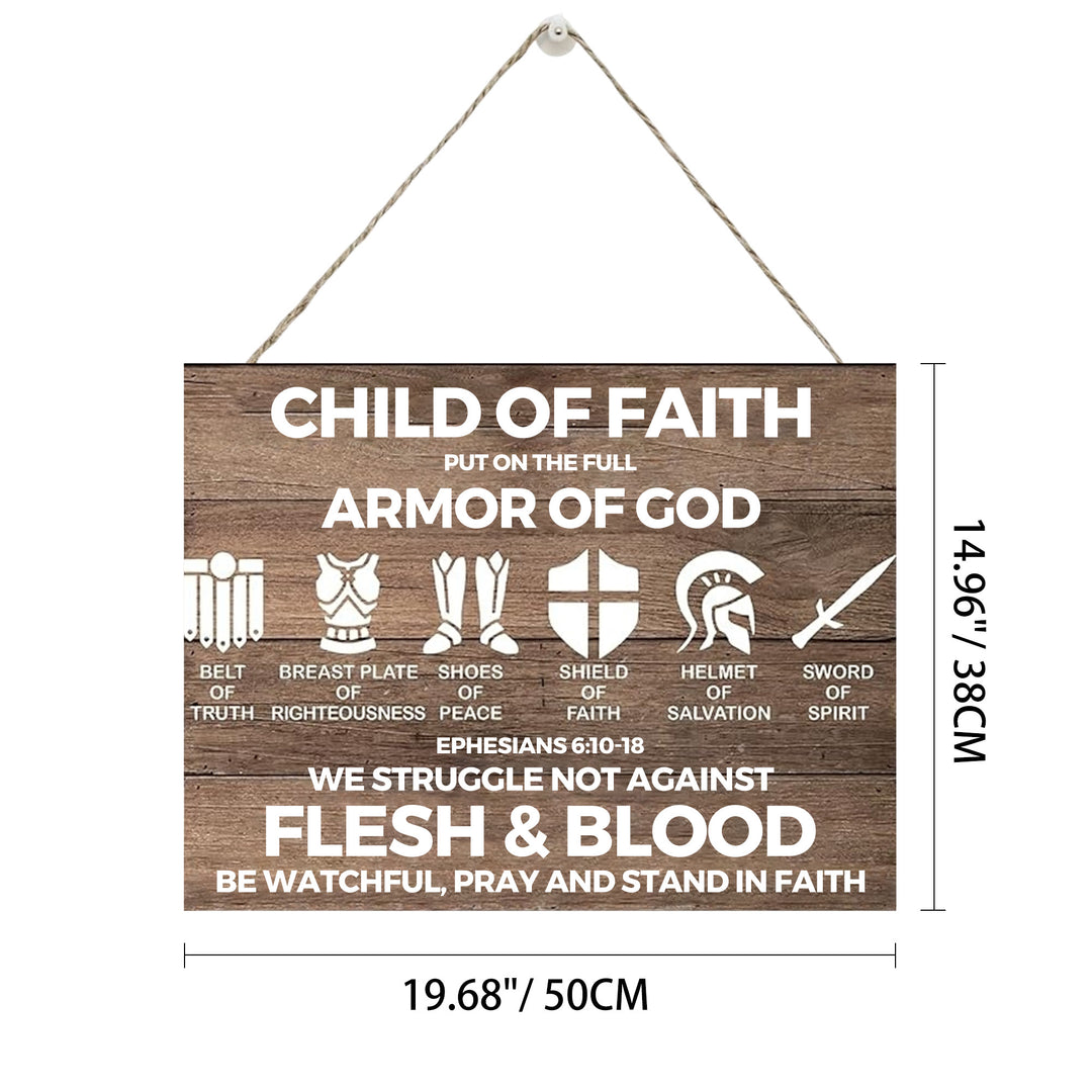 Christianartworkshop Armor of God Ephesians 6:10-18 Rustic Wooden Wall Decor: Emblem of Spiritual Faith Fortitude - 19.69''*14.96''*0.2''/50*38*0.5cm - image 6