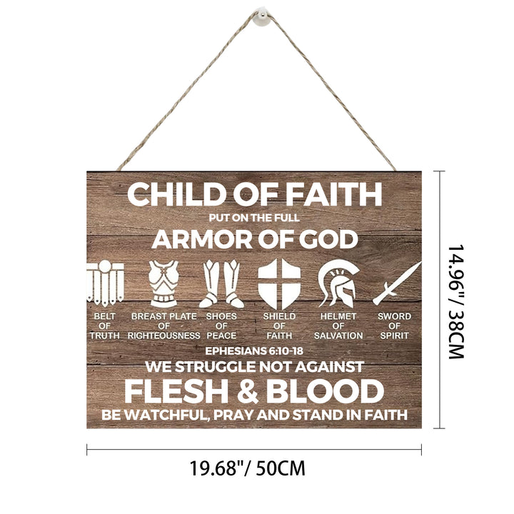 Christianartworkshop Armor of God Ephesians 6:10-18 Rustic Wooden Wall Decor: Emblem of Spiritual Faith Fortitude - 19.69''*14.96''*0.2''/50*38*0.5cm - image 6