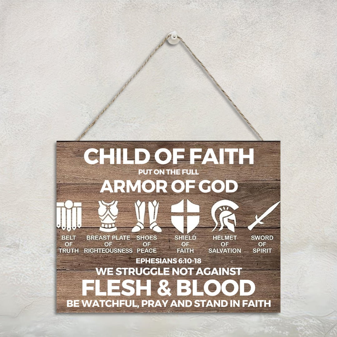 Christianartworkshop Armor of God Ephesians 6:10-18 Rustic Wooden Wall Decor: Emblem of Spiritual Faith Fortitude - image 0
