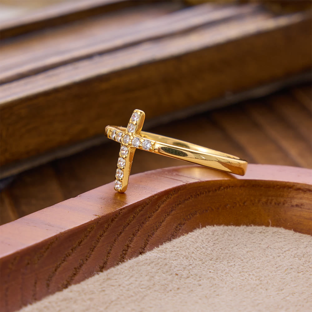 Christianartworkshop 925 Silver Cross & "Trust God" Ring: Symbols of Hope - image 2