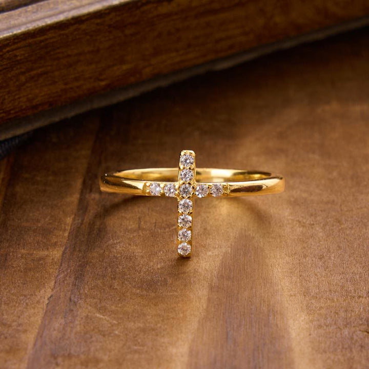 Christianartworkshop 925 Silver Cross & "Trust God" Ring: Symbols of Hope - US 10 - image 0