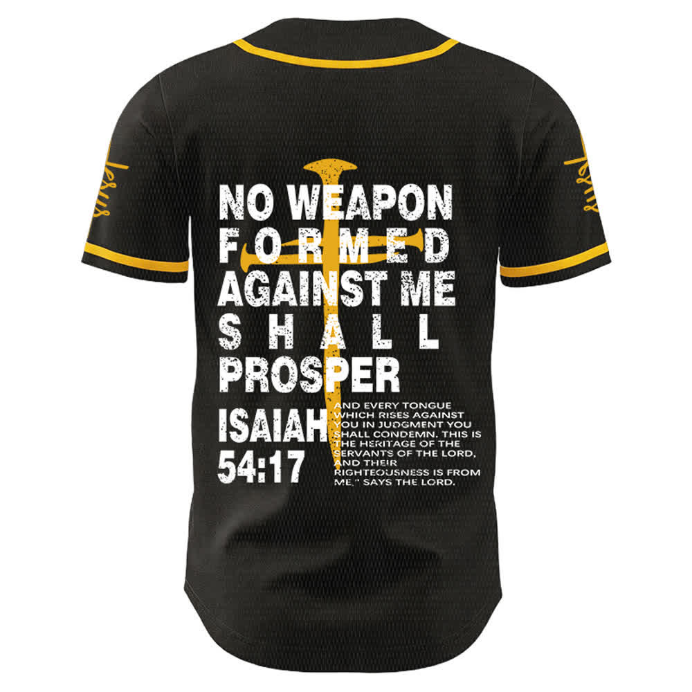 Christianartworkshop No Weapon Formed Against Me Shall Prosper Baseball Jersey - image 7