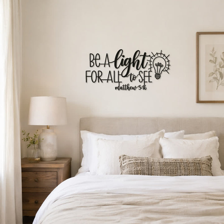 Christianartworkshop Matthew 5:16 Light Bulb Script Metal Wall Decor: Symbol of Divine Illumination - image 2