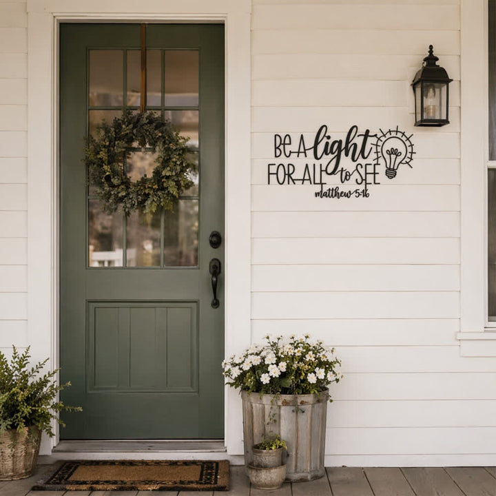 Christianartworkshop Matthew 5:16 Light Bulb Script Metal Wall Decor: Symbol of Divine Illumination - image 4