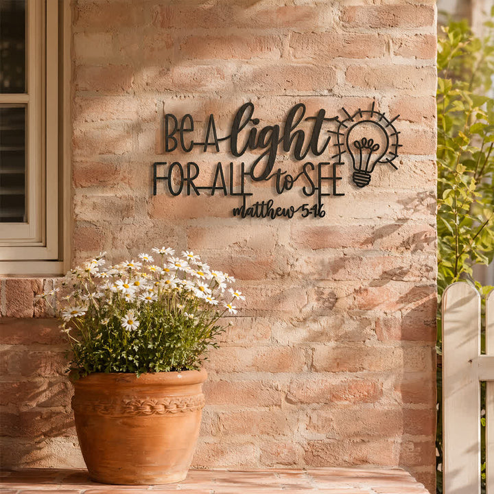 Christianartworkshop Matthew 5:16 Light Bulb Script Metal Wall Decor: Symbol of Divine Illumination - image 6