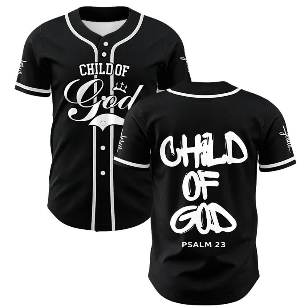 Christianartworkshop Child Of God Multicolored Contrast Trim Baseball Jersey - Navy Blue - 5XL - image 0