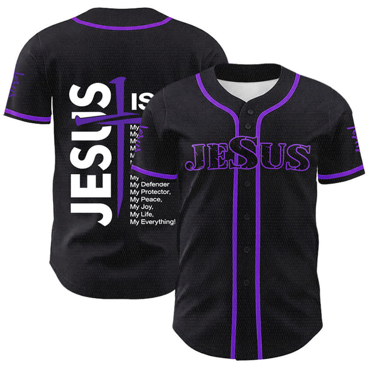 Christianartworkshop Jesus Is My Everything Faith Unisex Baseball Jersey - Purple - 5XL - image 21