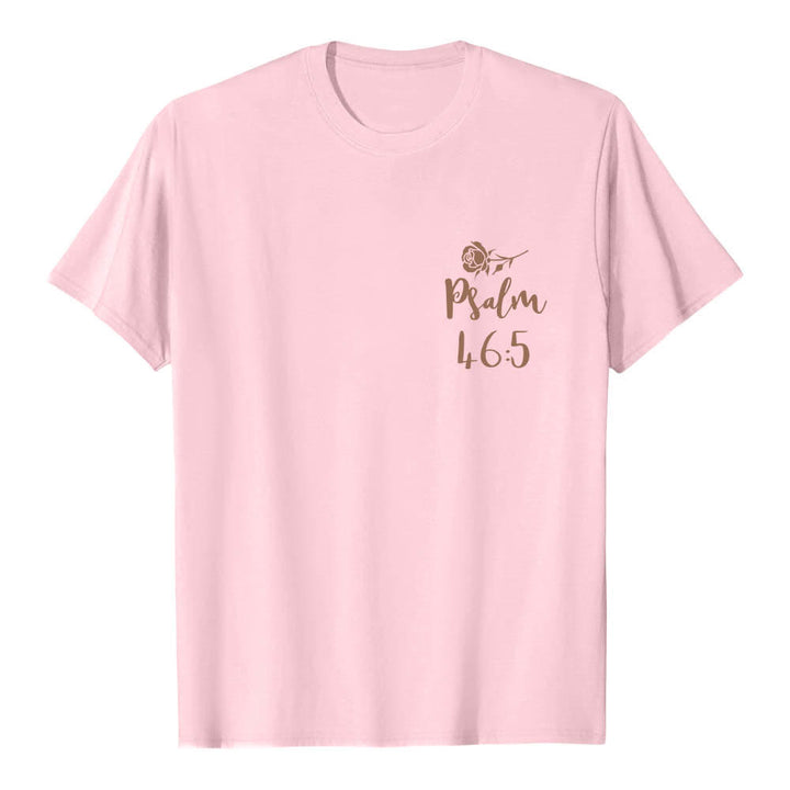 Christianartworkshop Dual-Side God Is Within Her Psalm 46:5 Letter Print Classic T-shirt - image 14