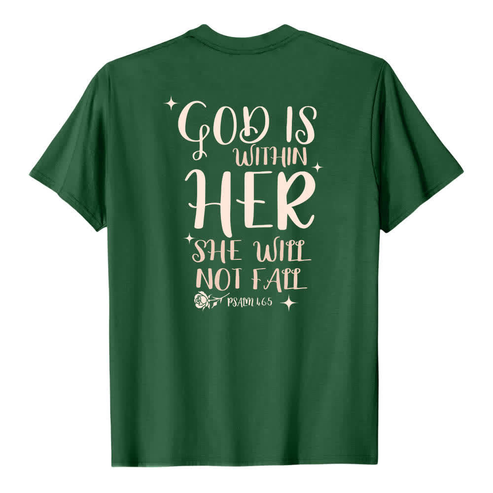 Christianartworkshop Dual-Side God Is Within Her Psalm 46:5 Letter Print Classic T-shirt - image 25