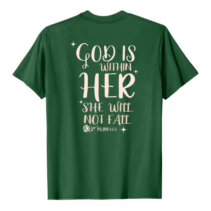 Christianartworkshop Dual-Side God Is Within Her Psalm 46:5 Letter Print Classic T-shirt - image 25