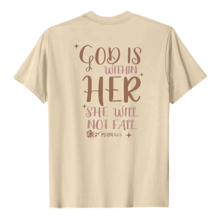 Christianartworkshop Dual-Side God Is Within Her Psalm 46:5 Letter Print Classic T-shirt - image 19