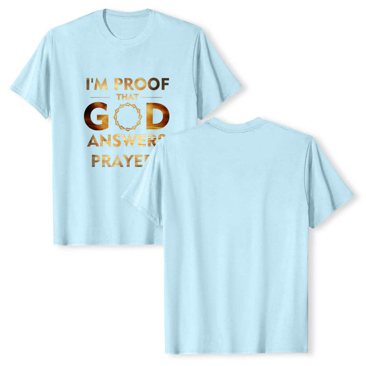 Christianartworkshop Dual-Side I'm Proof That God Answers Prayer Letter Print Classic T-shirt - Blue - 2XL - image 12