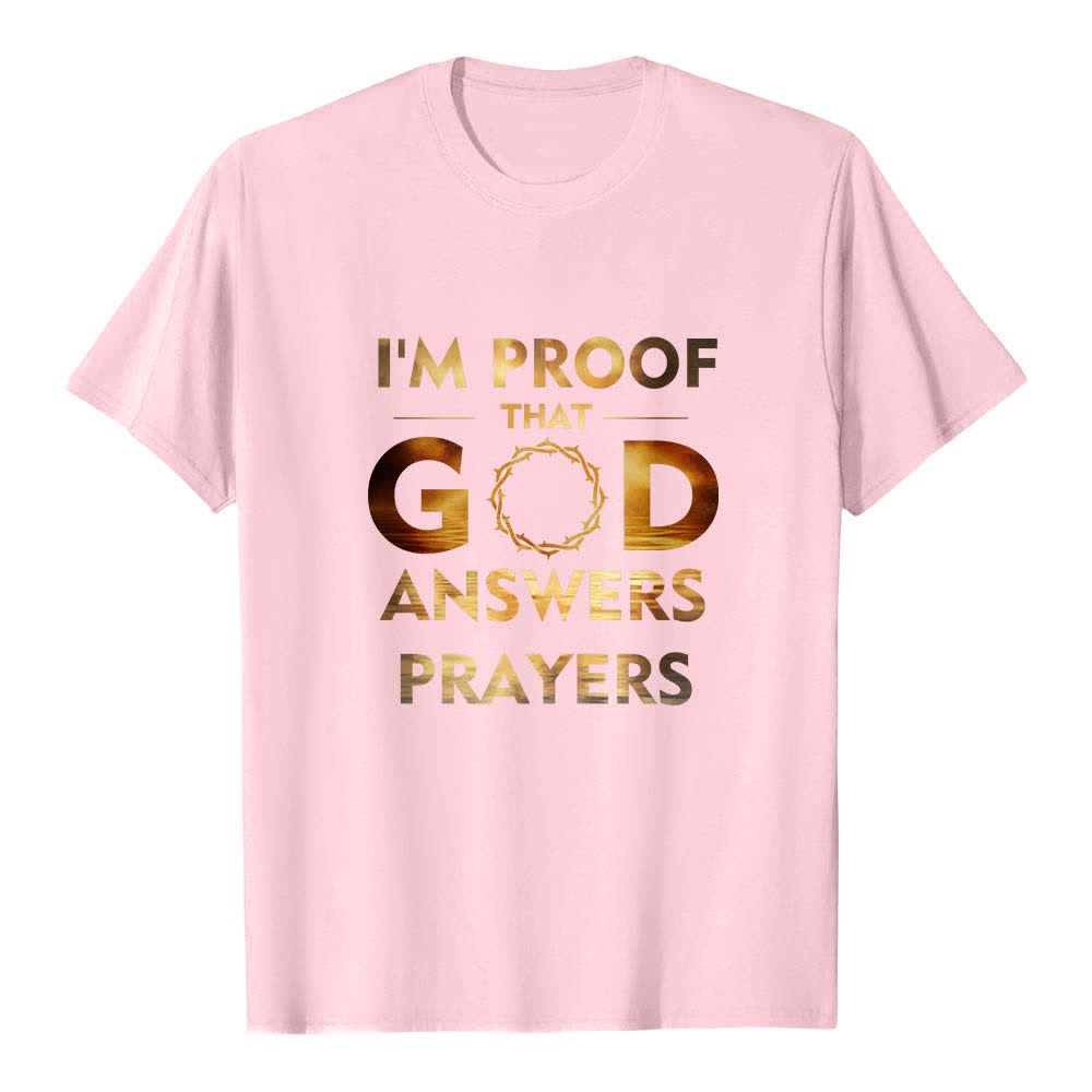 Christianartworkshop Dual-Side I'm Proof That God Answers Prayer Letter Print Classic T-shirt - Pink - 2XL - image 7