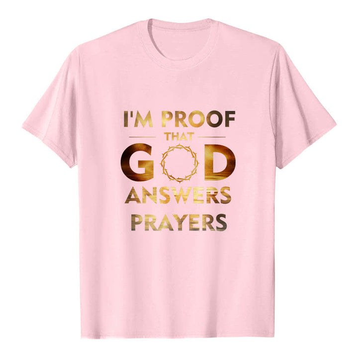 Christianartworkshop Dual-Side I'm Proof That God Answers Prayer Letter Print Classic T-shirt - Pink - 2XL - image 7