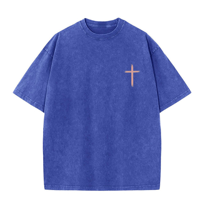 Christianartworkshop Dual-Side Let All That You Do Be Done In Love Floral Cross Letter Print Washed T-shirt - image 20