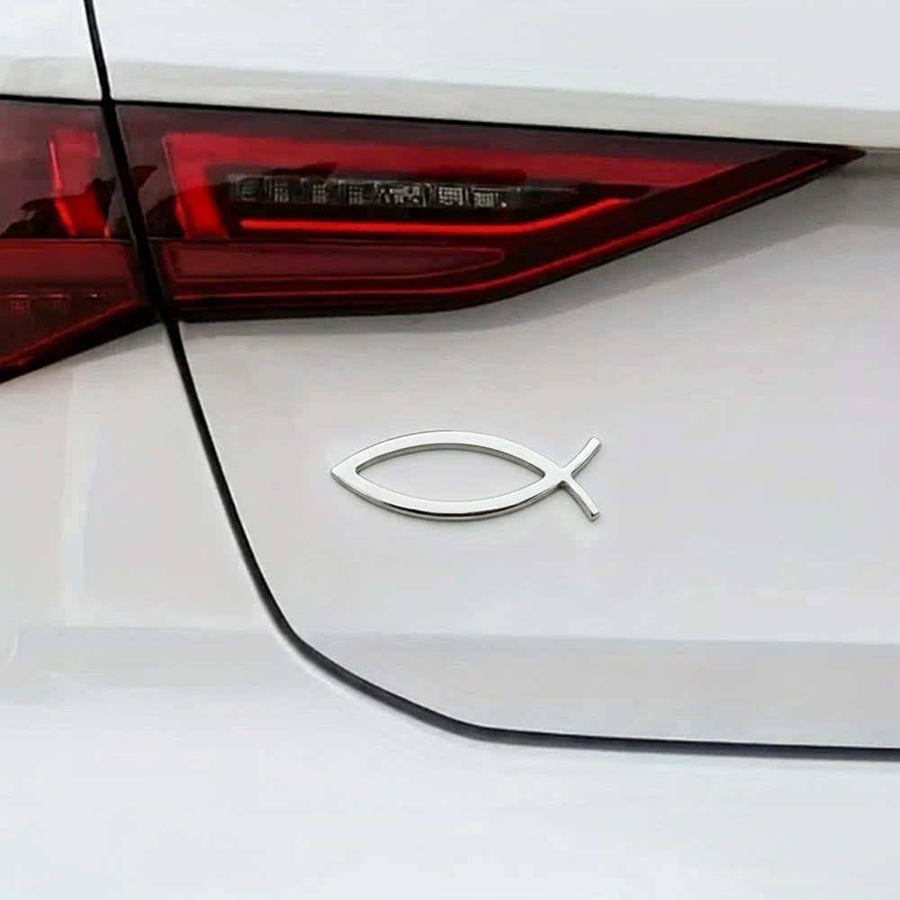 Christianartworkshop Minimalist Hollow Ichthys Fish Outline Car Sticker: A Symbol of Abiding Faith & Roadside Divine Protection - image 2