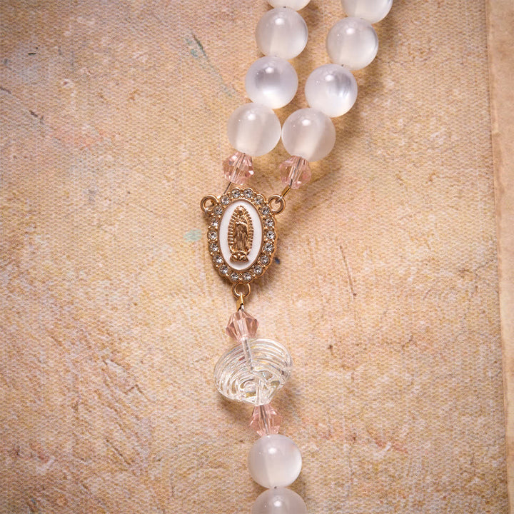 Christianartworkshop Summer Ocean Themed Frosted Matte Bead Rosary With Starfish & Fish Crystal Charms - image 6