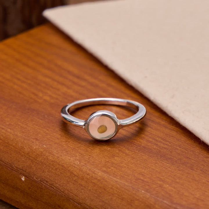 Christianartworkshop Minimal Polished Mustard Seed Bezel Set Slim Ring: Emblem of Unwavering Heavenly Faith - US 10 - image 0