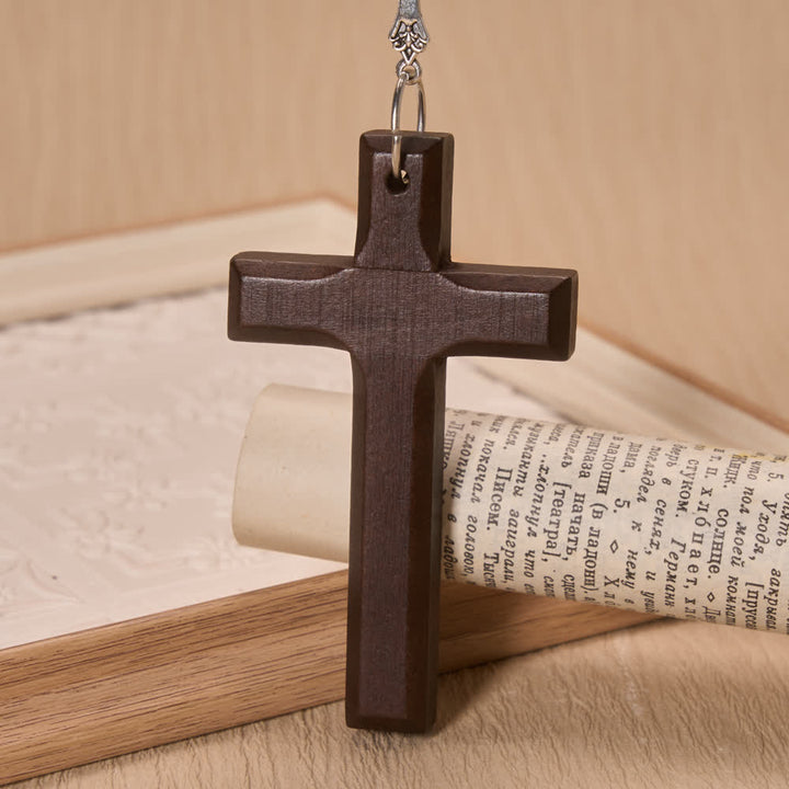 Christianartworkshop Cowboy Hat Compass Wooden Cross Car Pendant: Timeless Token of Steady Heavenly Guidance - image 9
