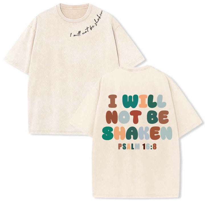 Christianartworkshop I Will Not Be Shaken Slant Shoulder Script Front Multicolor Bubble Letter Back Psalm 16:8 Dual-Sided Washed T-Shirt - Beige - 5XL - image 18