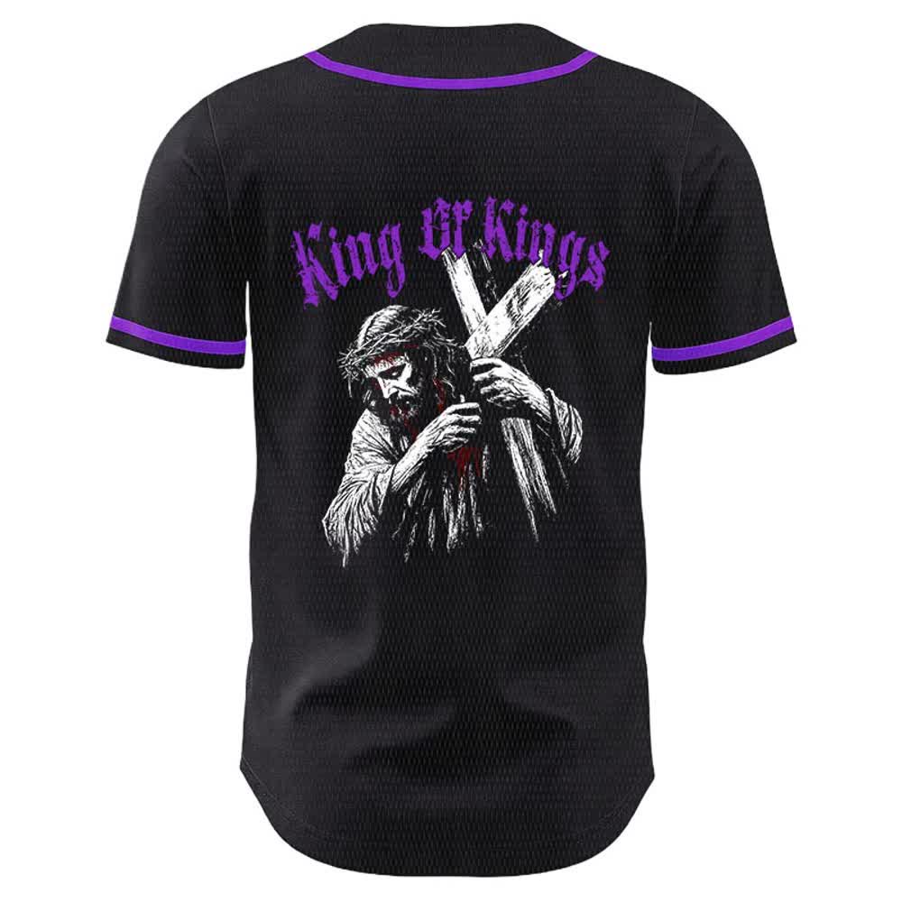 Christianartworkshop King Of Kings Number 33 Jesus Carrying Cross Unisex Baseball Jersey - image 19