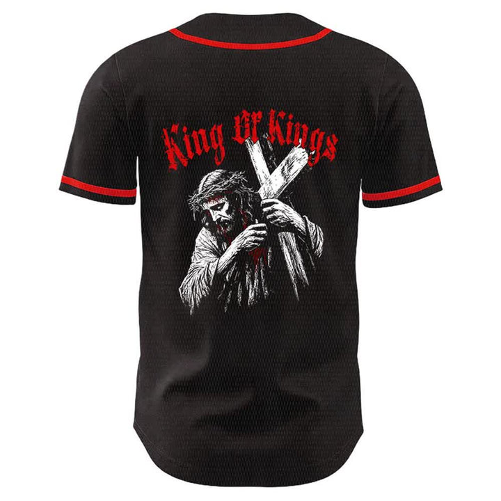 Christianartworkshop King Of Kings Number 33 Jesus Carrying Cross Unisex Baseball Jersey - image 7
