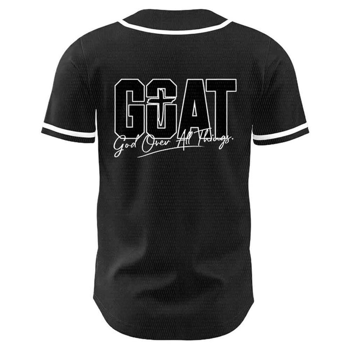 Christianartworkshop GOAT God Over All Things Simple Cross Unisex Baseball Jersey - image 4