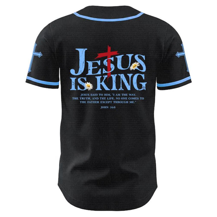 Christianartworkshop Jesus Is King John 14:6 3 Nails 1 Cross Unisex Baseball Jersey - image 14