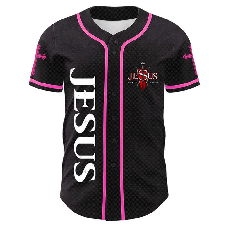 Christianartworkshop Jesus Is King John 14:6 3 Nails 1 Cross Unisex Baseball Jersey - image 22