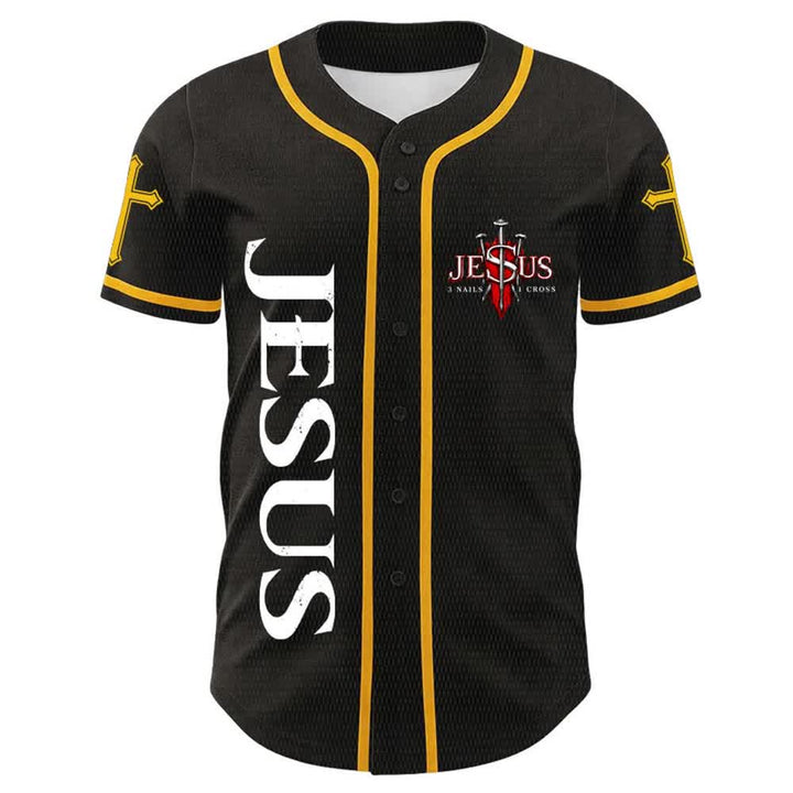 Christianartworkshop Jesus Is King John 14:6 3 Nails 1 Cross Unisex Baseball Jersey - image 4
