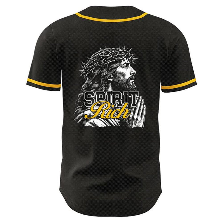 Christianartworkshop Jesus Spirit Rich Crown Of Thorns Portrait Unisex Baseball Jersey - image 4