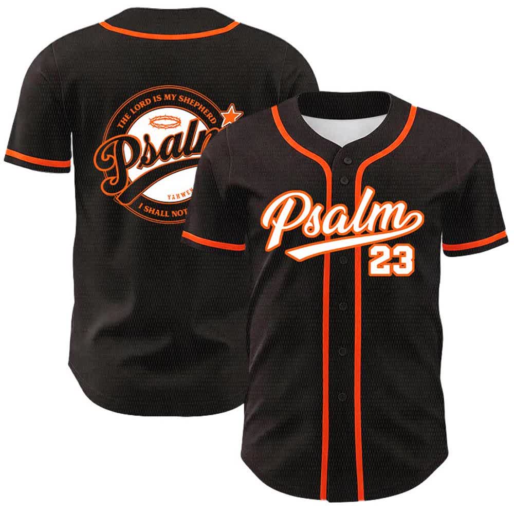 Christianartworkshop Psalm 23 The Lord Is My Shepherd Unisex Baseball Jersey - Orange - 5XL - image 15