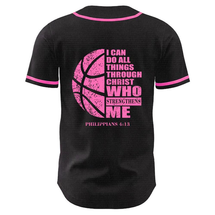 Christianartworkshop Basketball I Can Do All Things Through Christ Unisex Baseball Jersey - image 4