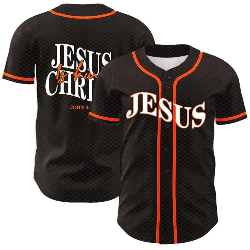 Christianartworkshop Jesus Is King John 3:16 Unisex Baseball Jersey - Orange - 5XL - image 15