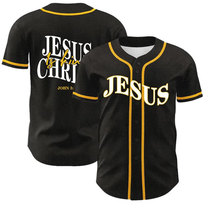 Christianartworkshop Jesus Is King John 3:16 Unisex Baseball Jersey - Yellow - 5XL - image 0