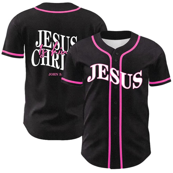 Christianartworkshop Jesus Is King John 3:16 Unisex Baseball Jersey - Pink - 5XL - image 6