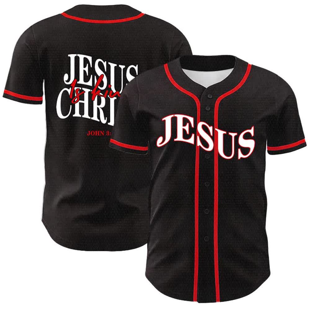 Christianartworkshop Jesus Is King John 3:16 Unisex Baseball Jersey - Red - 5XL - image 12