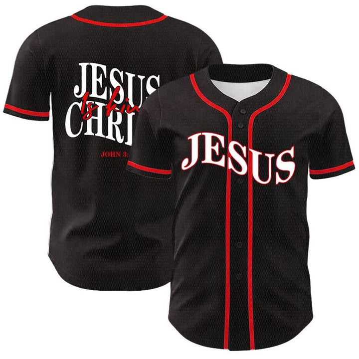 Christianartworkshop Jesus Is King John 3:16 Unisex Baseball Jersey - Red - 5XL - image 12