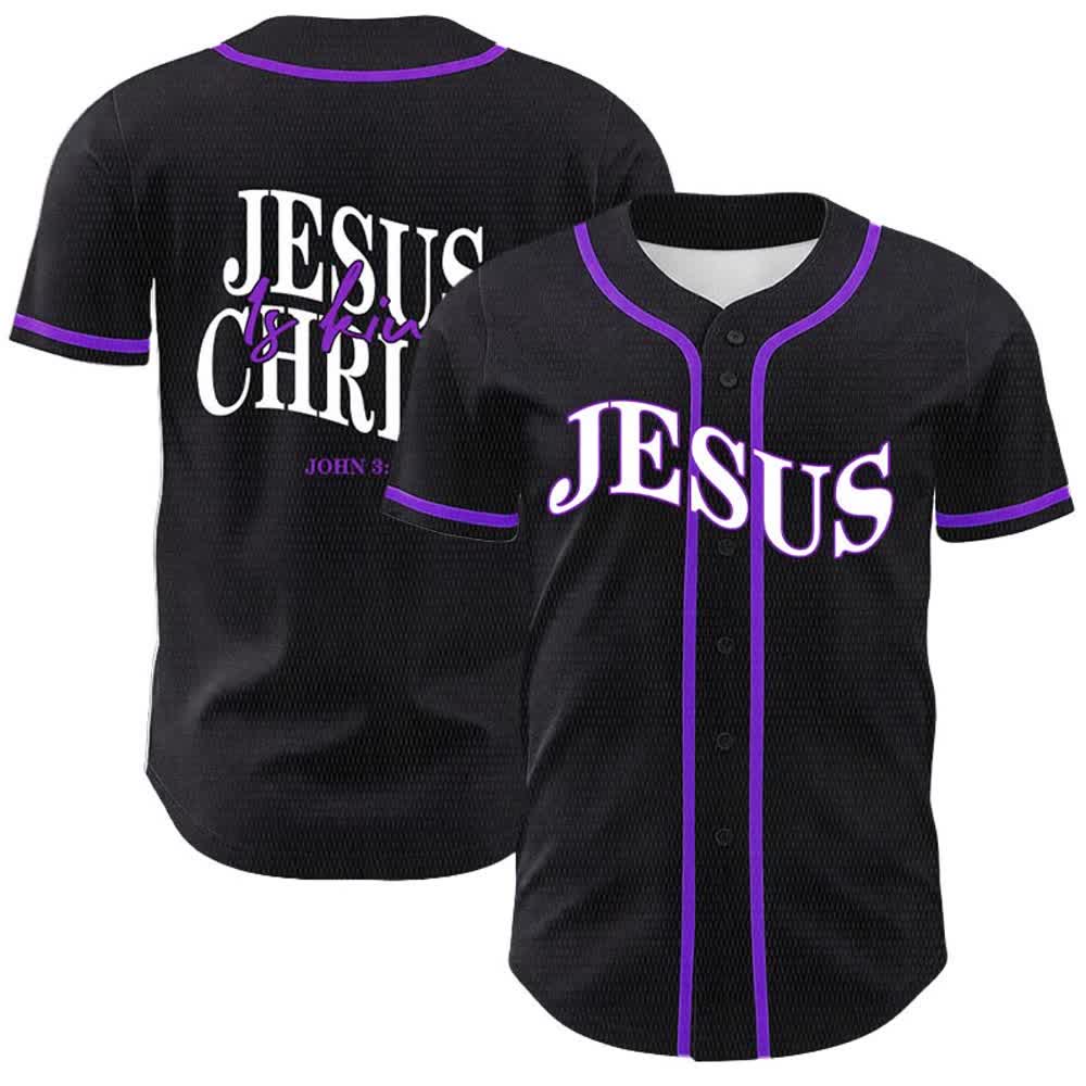 Christianartworkshop Jesus Is King John 3:16 Unisex Baseball Jersey - Purple - 5XL - image 21