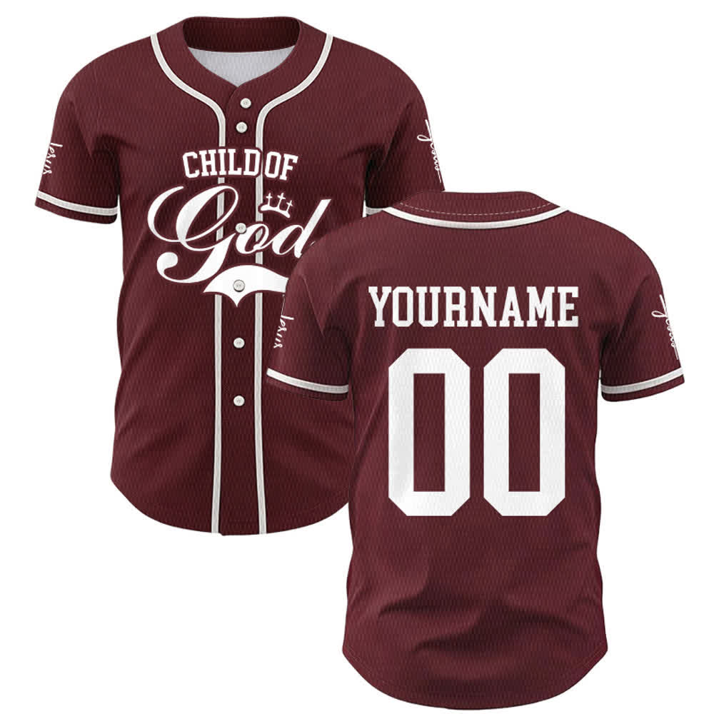 Christianartworkshop Child Of God Personalized Name Number Unisex Custom Baseball Jersey - image 24