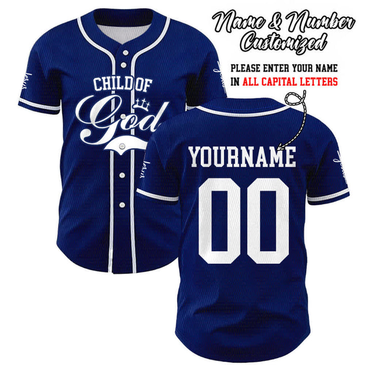 Christianartworkshop Child Of God Personalized Name Number Unisex Custom Baseball Jersey - Navy Blue - 5XL - Name & Number Customized - image 39