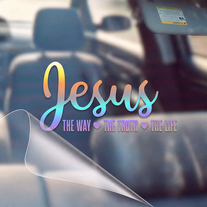 Christianartworkshop Jesus The Way The Truth The Life Religious Faith Car Sticker - Multicolor - 25*12.7cm - Set of 10 - image 0