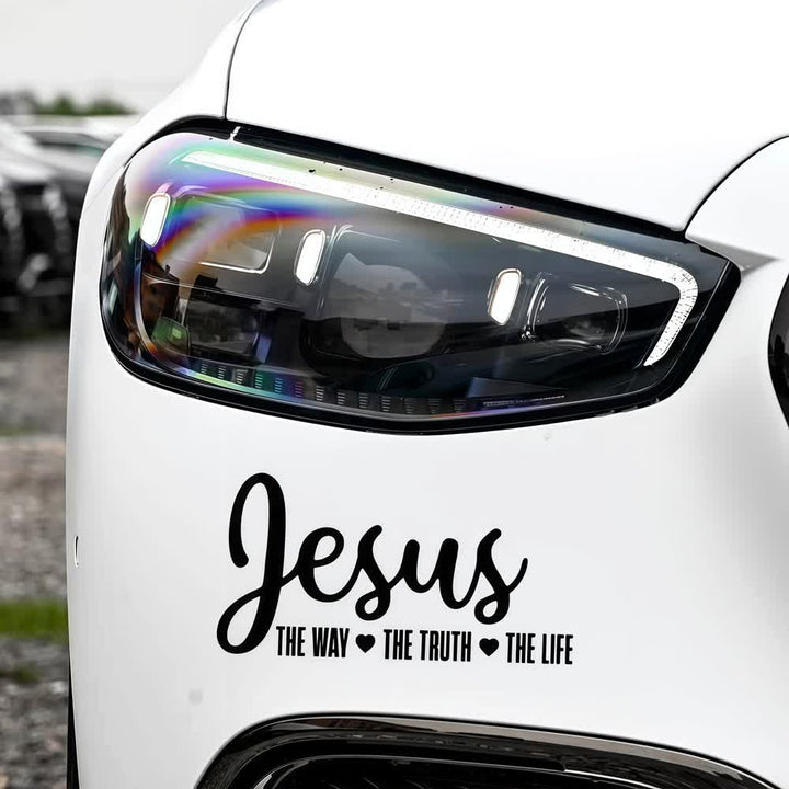 Christianartworkshop Jesus The Way The Truth The Life Religious Faith Car Sticker - Black - 25*12.7cm - Set of 10 - image 5