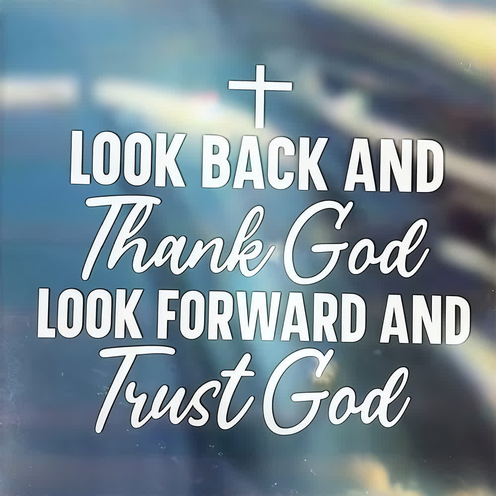Christianartworkshop Thank God Trust God Christian Cross Car Sticker - image 1