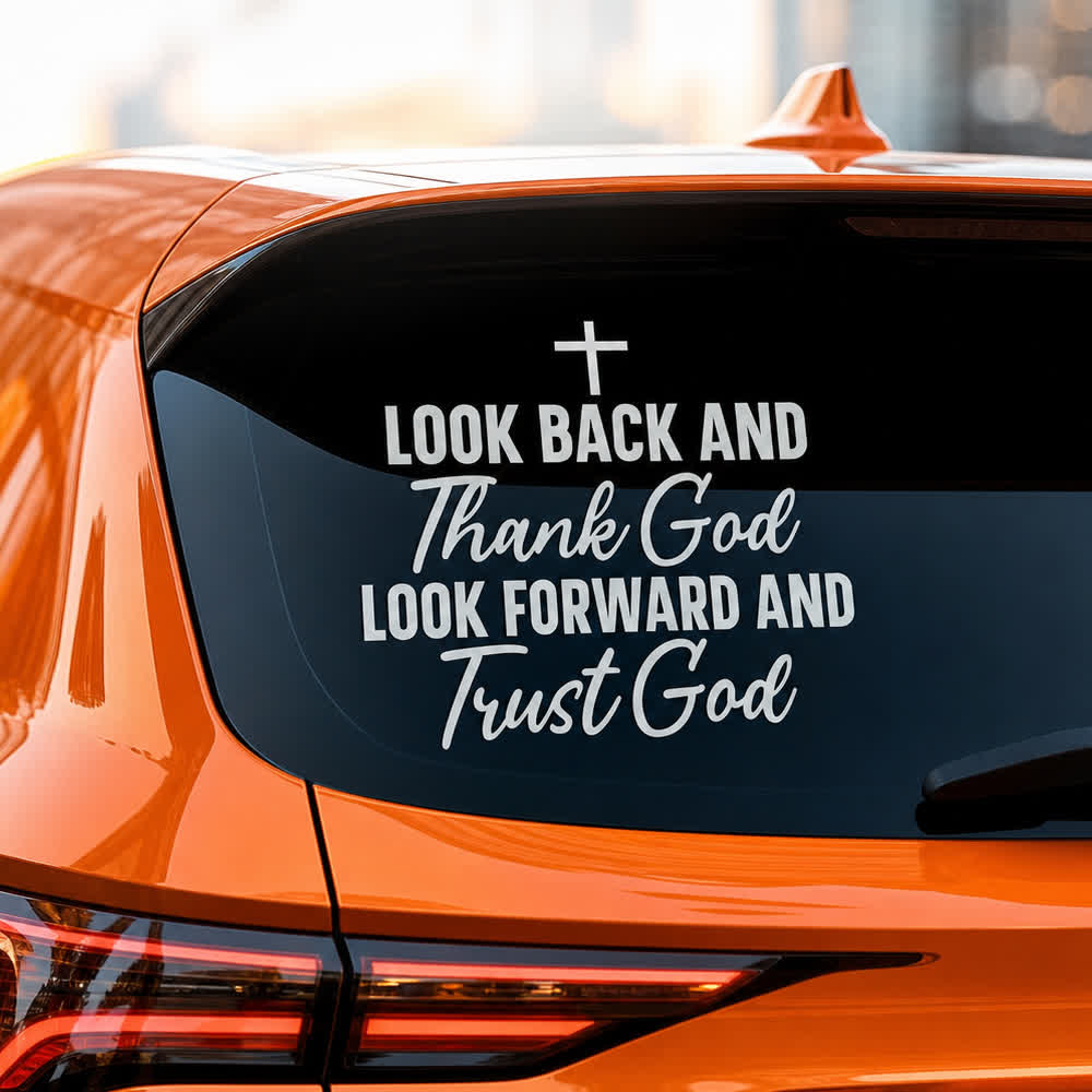 Christianartworkshop Thank God Trust God Christian Cross Car Sticker - image 3