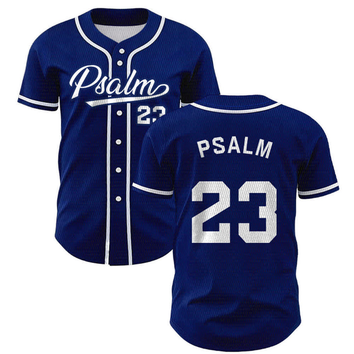 Christianartworkshop Retro Sport Style Psalm 23 Unisex Baseball Jersey - Navy Blue - 5XL - image 0
