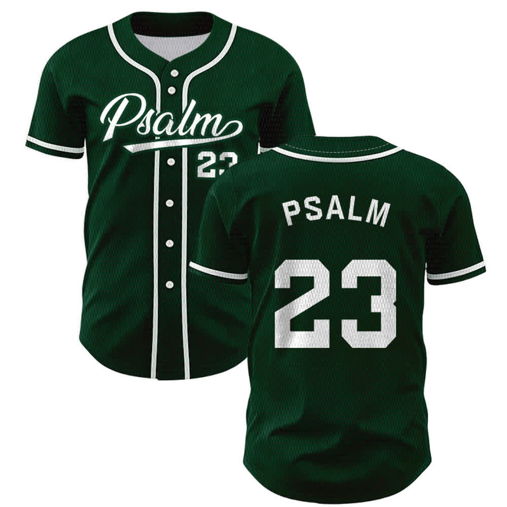 Christianartworkshop Retro Sport Style Psalm 23 Unisex Baseball Jersey - Green - 5XL - image 42